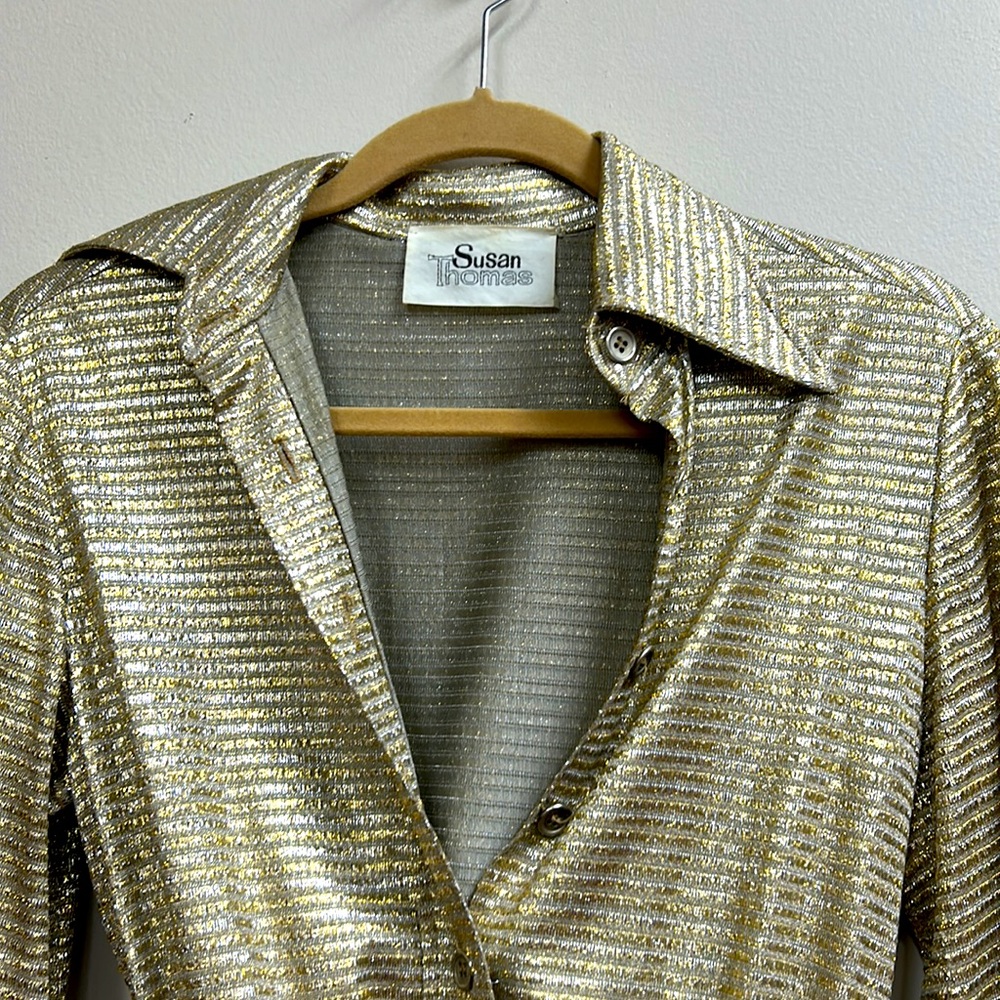 Susan Thomas Gold Metallic Dress - Picture 4 of 12